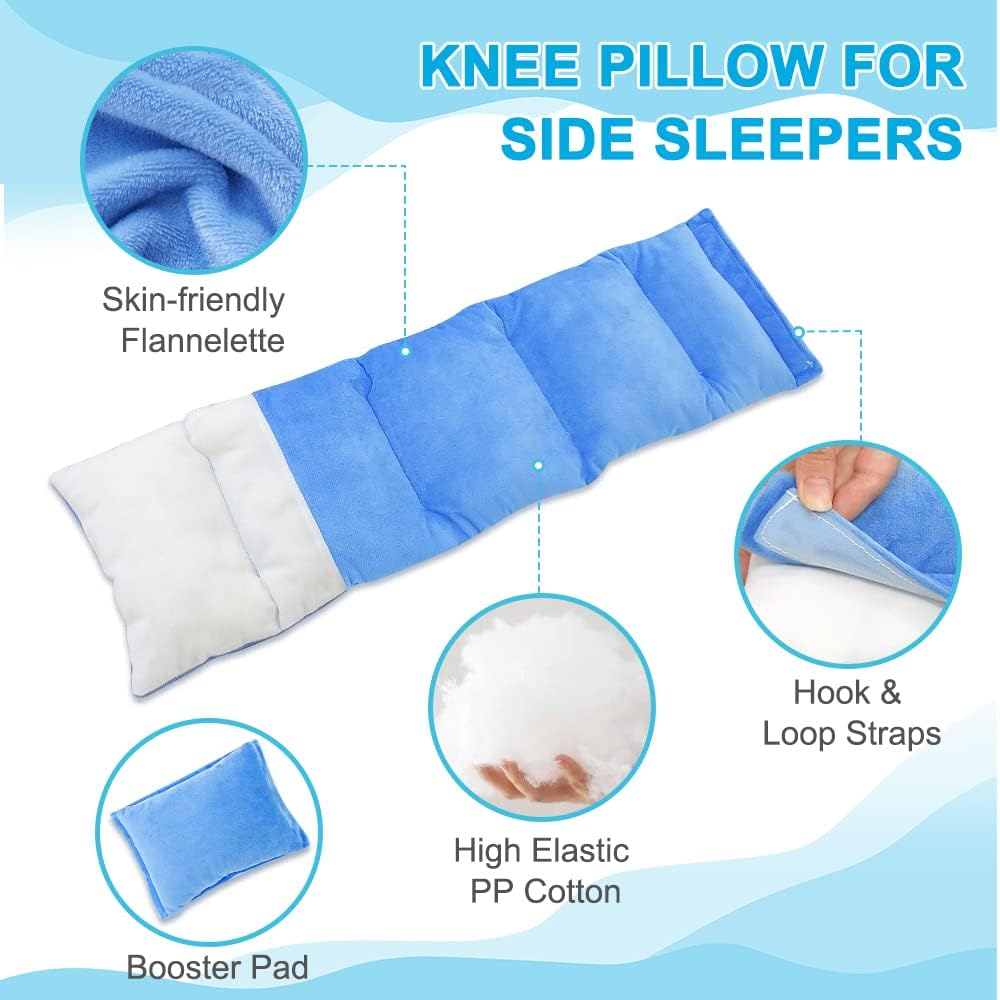 Almohada de rodilla para dormir de lado, almohadas de piernas, almohada de cadera para dormir de lado, almohada de apoyo de pierna entre las piernas para dormir, almohada de cirugía para alinear la