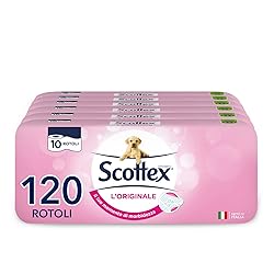 Offerta Scottex L'Originale Carta Igienica, Morbida e Assorbente, Pacco Scorta, Fatto in Italia, 120 Rotoli in sconto oggi