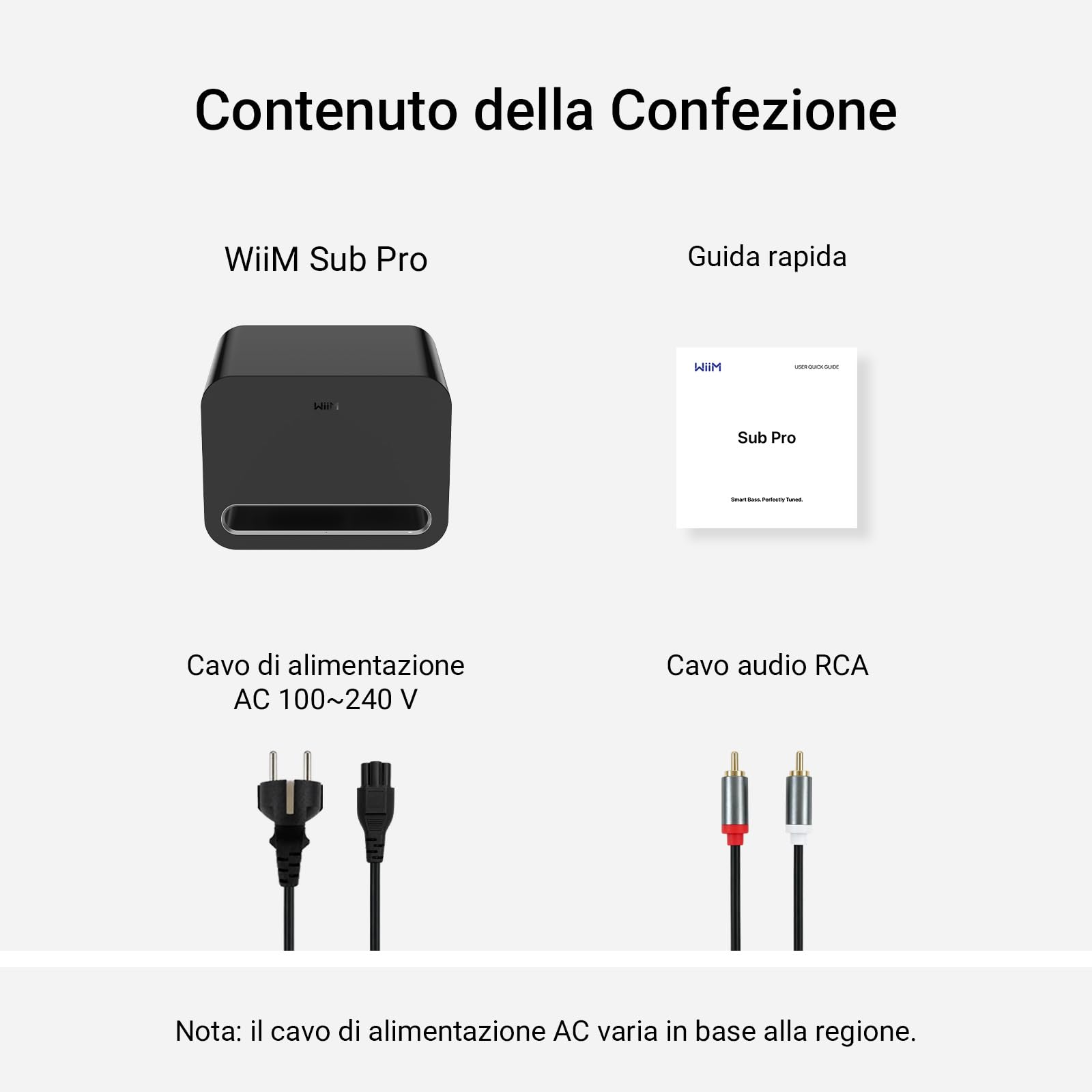 WiiM Sub Pro – 8" 250 W Subwoofer Intelligente Senza Fili | Taratura AI RoomFit™ | Wi-Fi 6 e Bluetooth 5.3 | 25 Hz Bassi Profondi | Funziona con Streamer, Ampere e Qualsiasi Sistema RCA Sub-Out