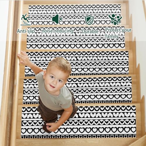 Peldaños de escalera de madera alfombras antideslizantes TPE 5