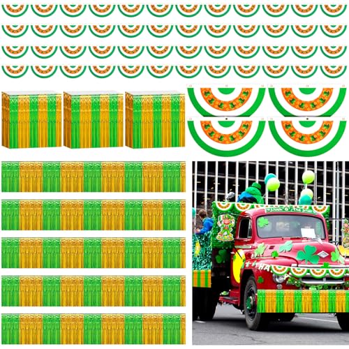 Drapeaux plissés 6m à franges et bannières Saint Patrick pour décorations flottantes de défilé
