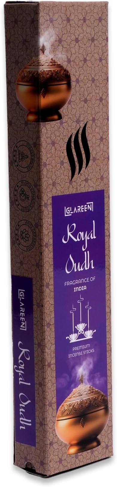 Royal Oudh: Pure Oudh Incense Sticks | Natural Handcrafted & Luxurious Charcoal-Free Agarbatti | Pack of 50 Heavy Duty Sticks | Super Long Lasting