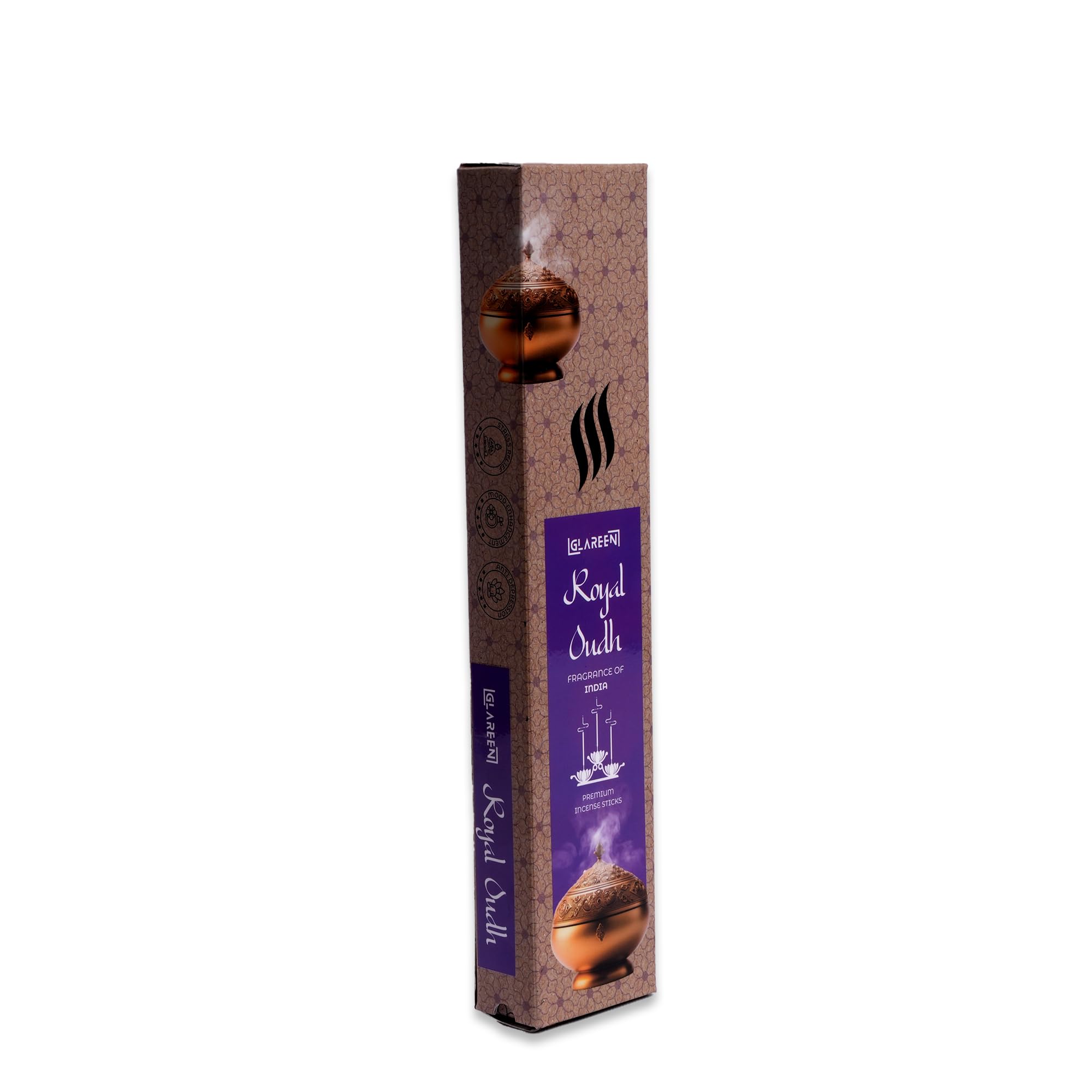 Royal Oudh: Pure Oudh Incense Sticks | Natural Handcrafted & Luxurious Charcoal-Free Agarbatti | Pack of 50 Heavy Duty Sticks | Super Long Lasting