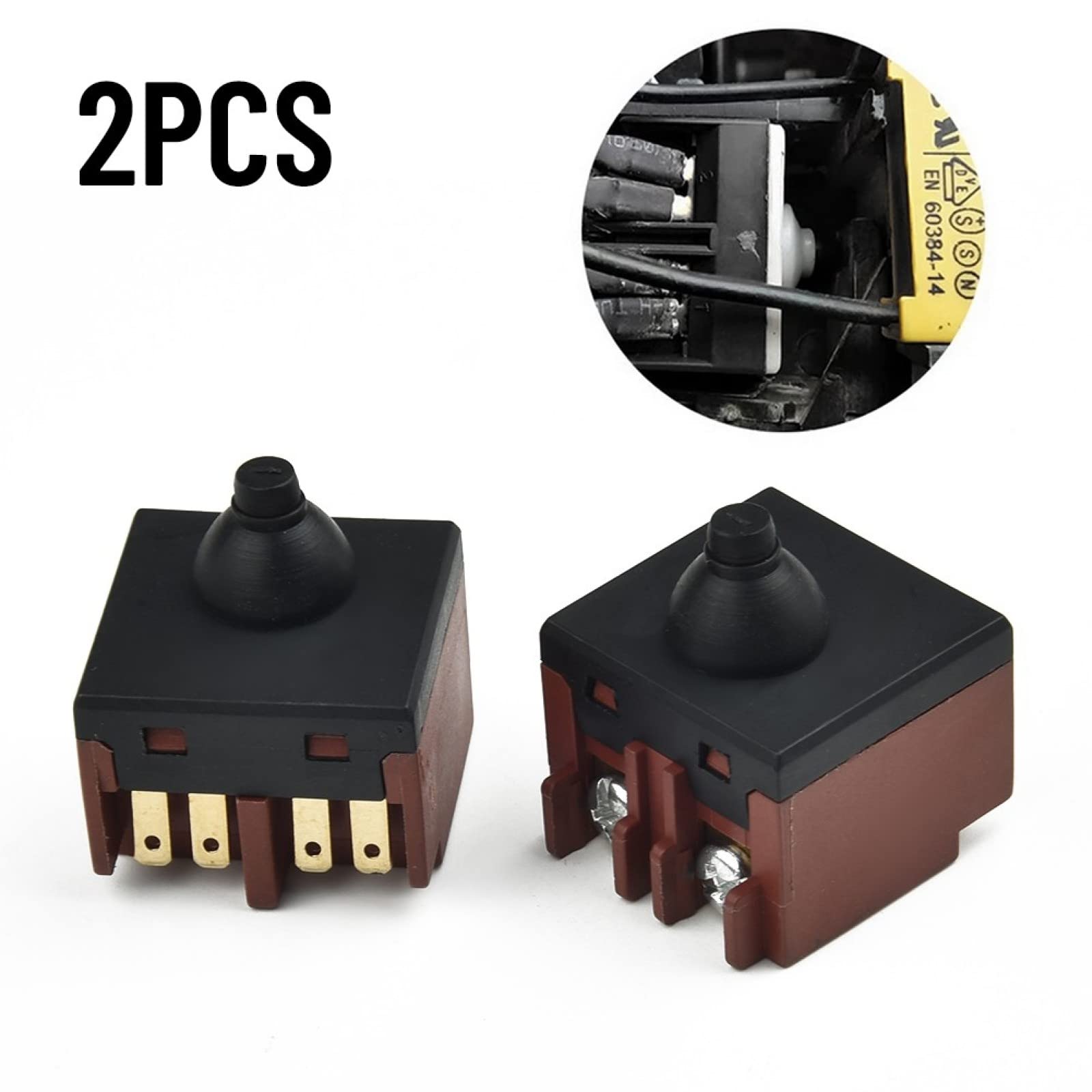 2 pièces interrupteur de meuleuse d'angle interrupteur à bouton-poussoir de remplacement pour accessoire de meuleuse d'angle 100 polisseuse