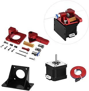 PUGONGYING Popular CR10 PRO Upgraded Dual Gear MK8 Extruder Double Pulleys Direct Aluminum Extruder Fit For Ender 3/5 CR10S PRO 3D Printer Parts durable (Color : Extruder and motor)