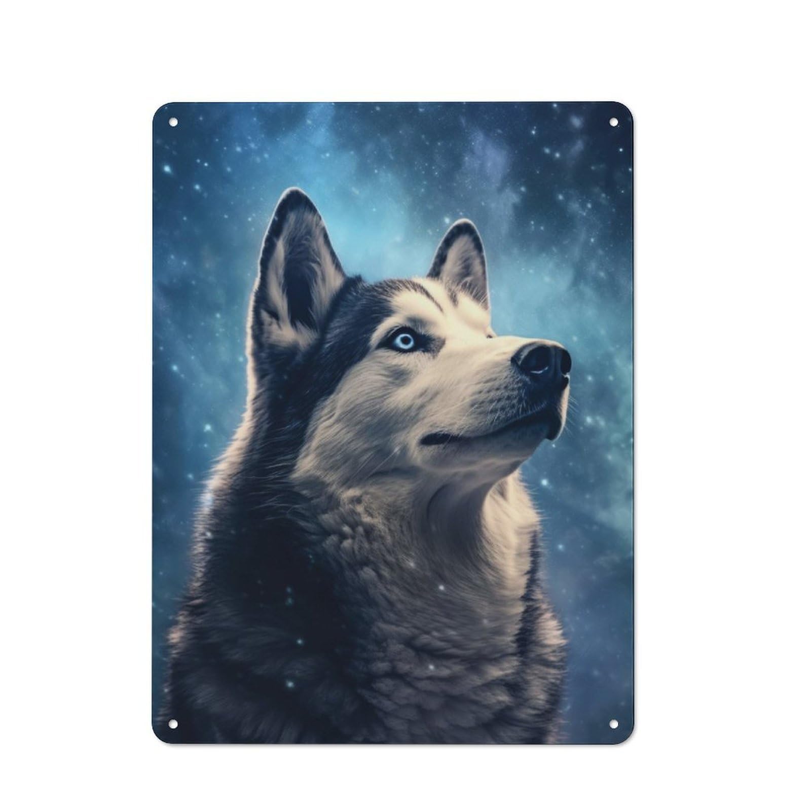 Junmoney Husky Dog Vintage Tin Sign 40X30cm For Dining Room Or Kitchen, Suited To Dining Room Decor Fans