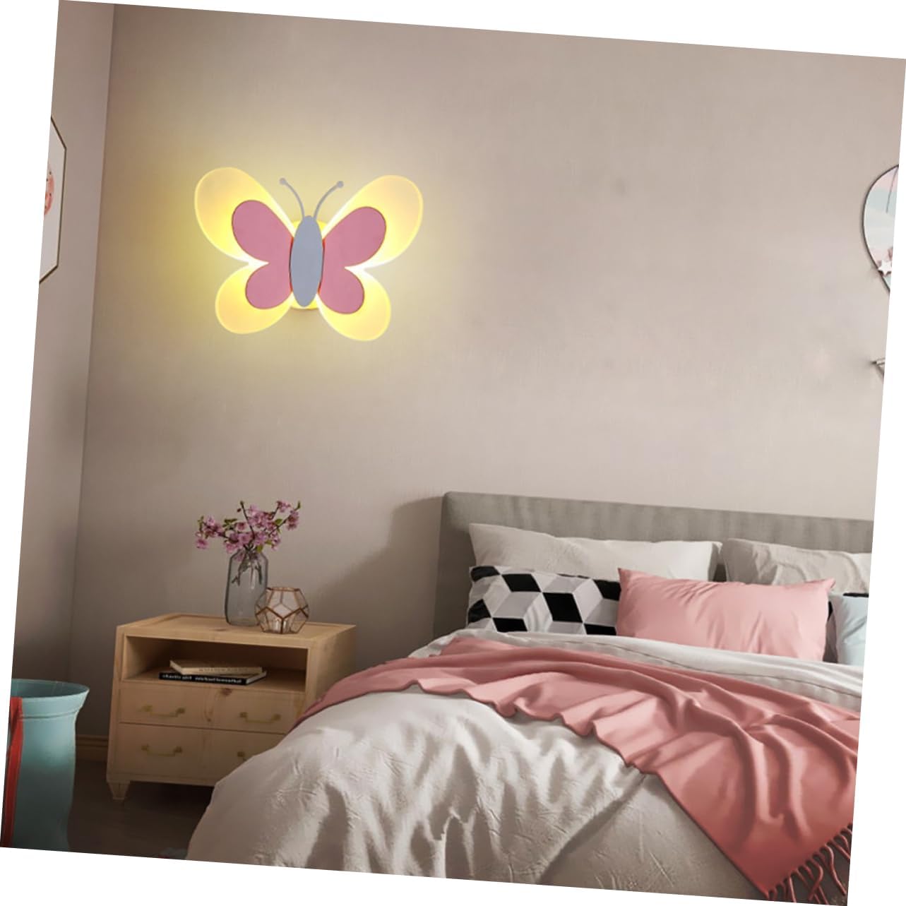 Modern Acrylic Butterfly Wall Lamp Stylish Bedroom and Boys and Girls Room Decorative Light Adorable Indoor Lighting for Nursery and Living Room Easy to Install