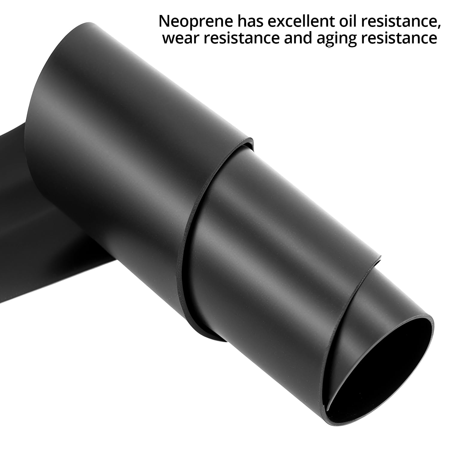 QWORK® bandes de caoutchouc néoprène,feuille de caoutchouc, 80 mm (l) x 1.5 mm (P) x 3 m (L) pour joints de bricolage, tampons, revêtement d'étanchéité, protection de sol