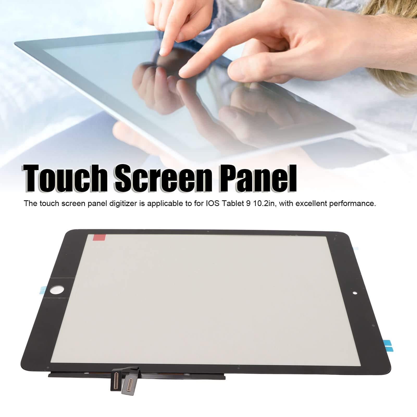Zespół Digitizera Ekranu Dotykowego do Czarnego Tabletu IOS 9 2021 9. Generacji 10.2 A2602 A2603 A2604 A2605, Wymiana Przedniego Panelu ze Szkła Hartowanego, trwałość i odporność na Zużycie