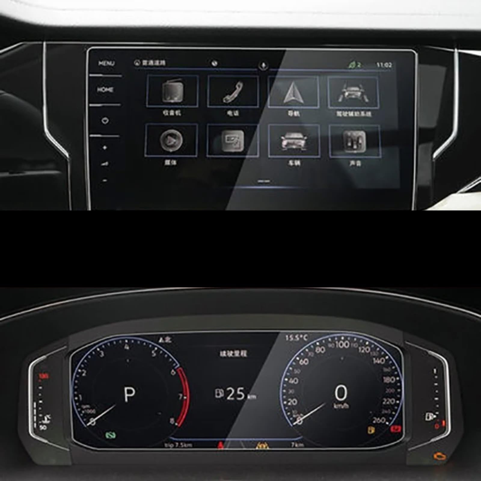 Vidrio Templado de Salpicadero para VW Passat 2021 Viajes sin Reflejos 8