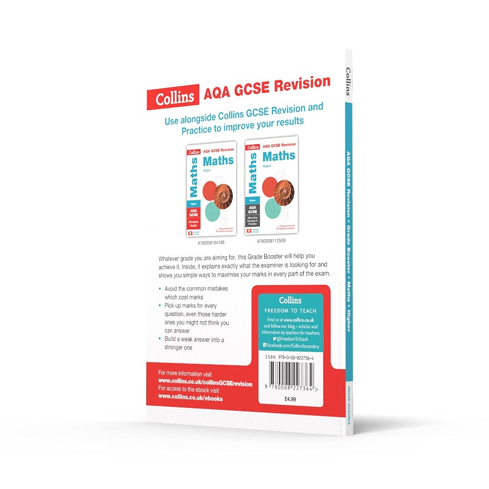 AQA GCSE 9-1 Maths Higher Grade Booster (Grades 5-9): Ideal for home learning, 2021 assessments and 2022 exams (Collins GCSE Grade 9-1 Revision)