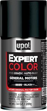 U-POL Expert Color, For General Motors 8555, Automotive Spray Paint, Professional Grade, Easy-To-Use, Black