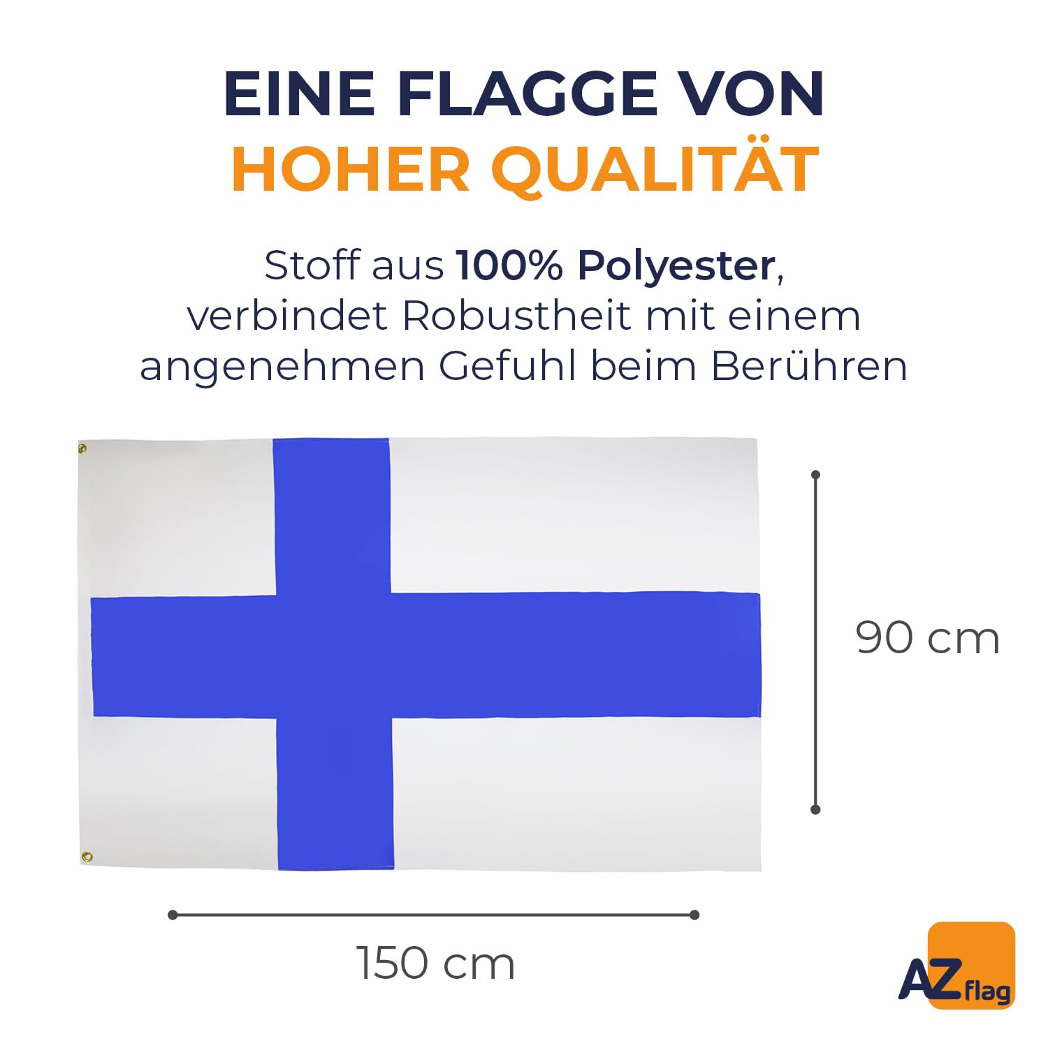 Flagge Finnland-Ost – 90 X 150 Cm, Offizielle Fahne Für Garten, Balkon Oder Veranstaltungen
