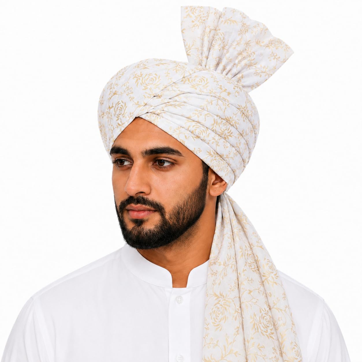 Traditional Printed Islamic Turban Cloth, Imama Sharif Pagdi for Men, Polyester Fabric, 4 Meter Length-image-48