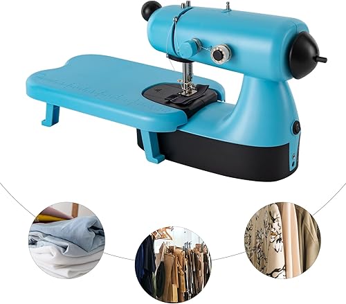 Miniatura 5 de DNYSYSJ Mini máquina de coser, mini máquina de coser eléctrica inteligente portátil, máquina de coser de puntada a medida, encimera de viaje para el