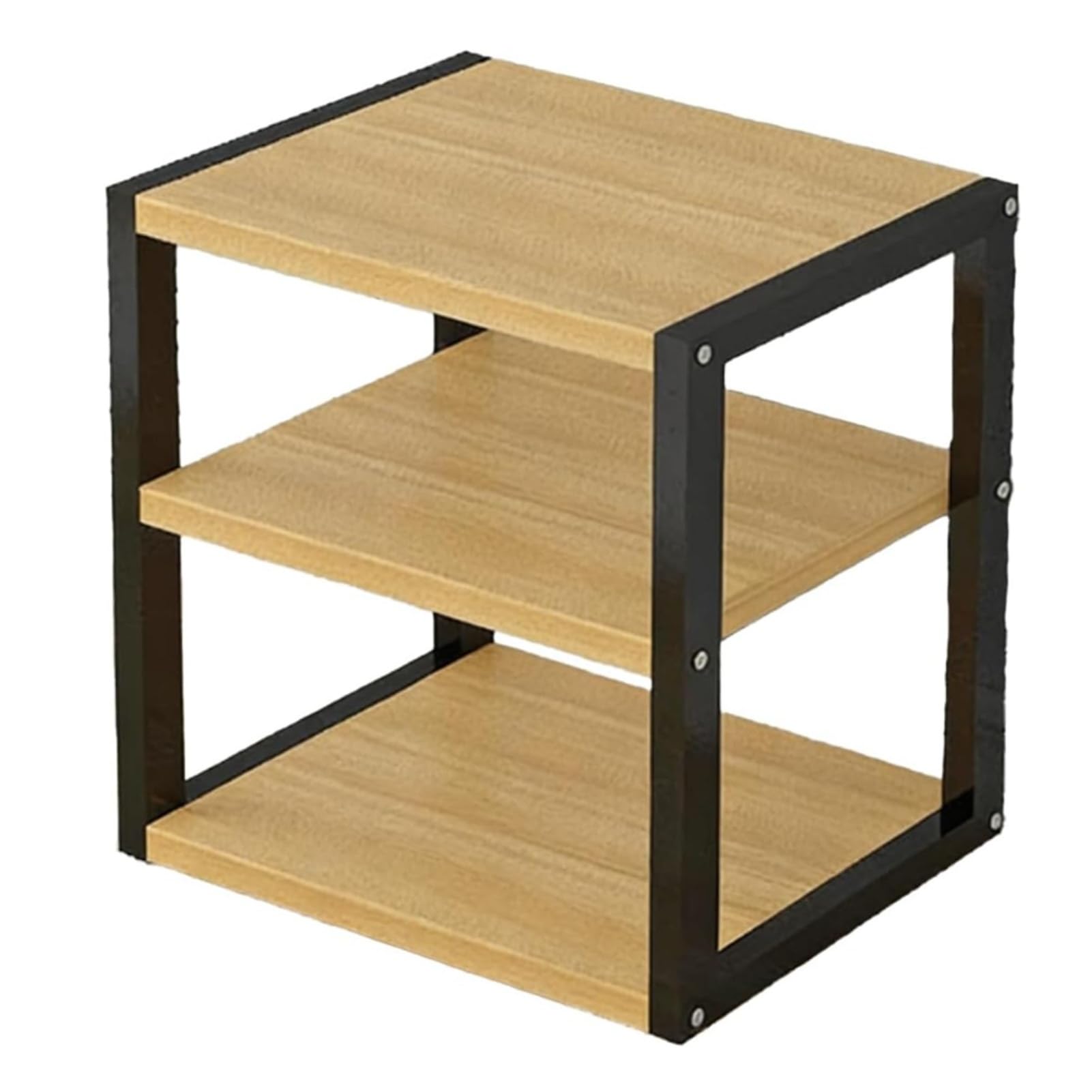 Composants stéréo protégés grâce au meuble rack audio de salon en bois naturel