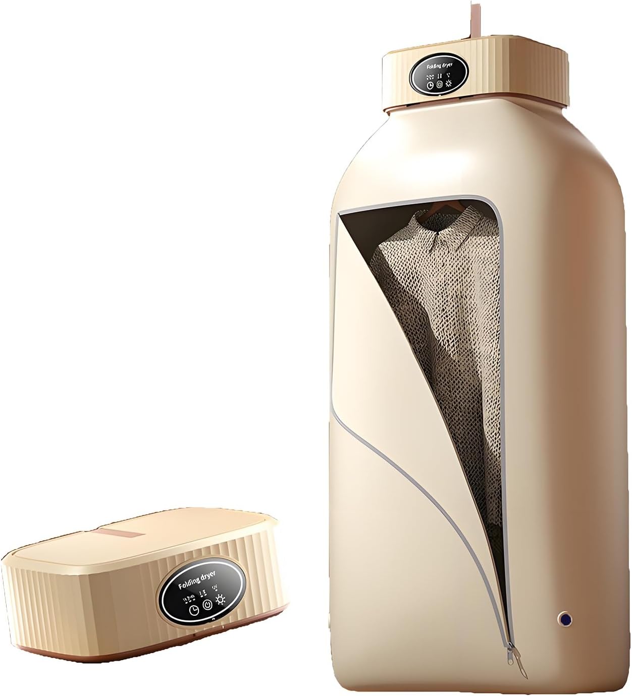 Portable Clothes Dryer, Small Compact Dryer Machine for Clothes, Underwear, Towel, Pet Clothes, Heated Drying Rack, Easy to Use, for Apartment, RV, Travel(Beige)
