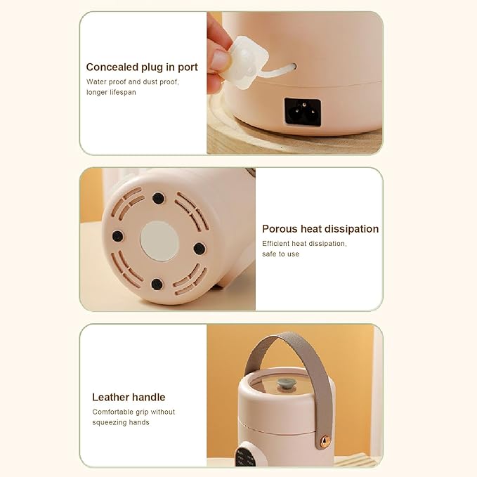 Olla Eléctrica Mini Ariarly 500W con Tapa Visual para Ramen y Cocción miniatura 6