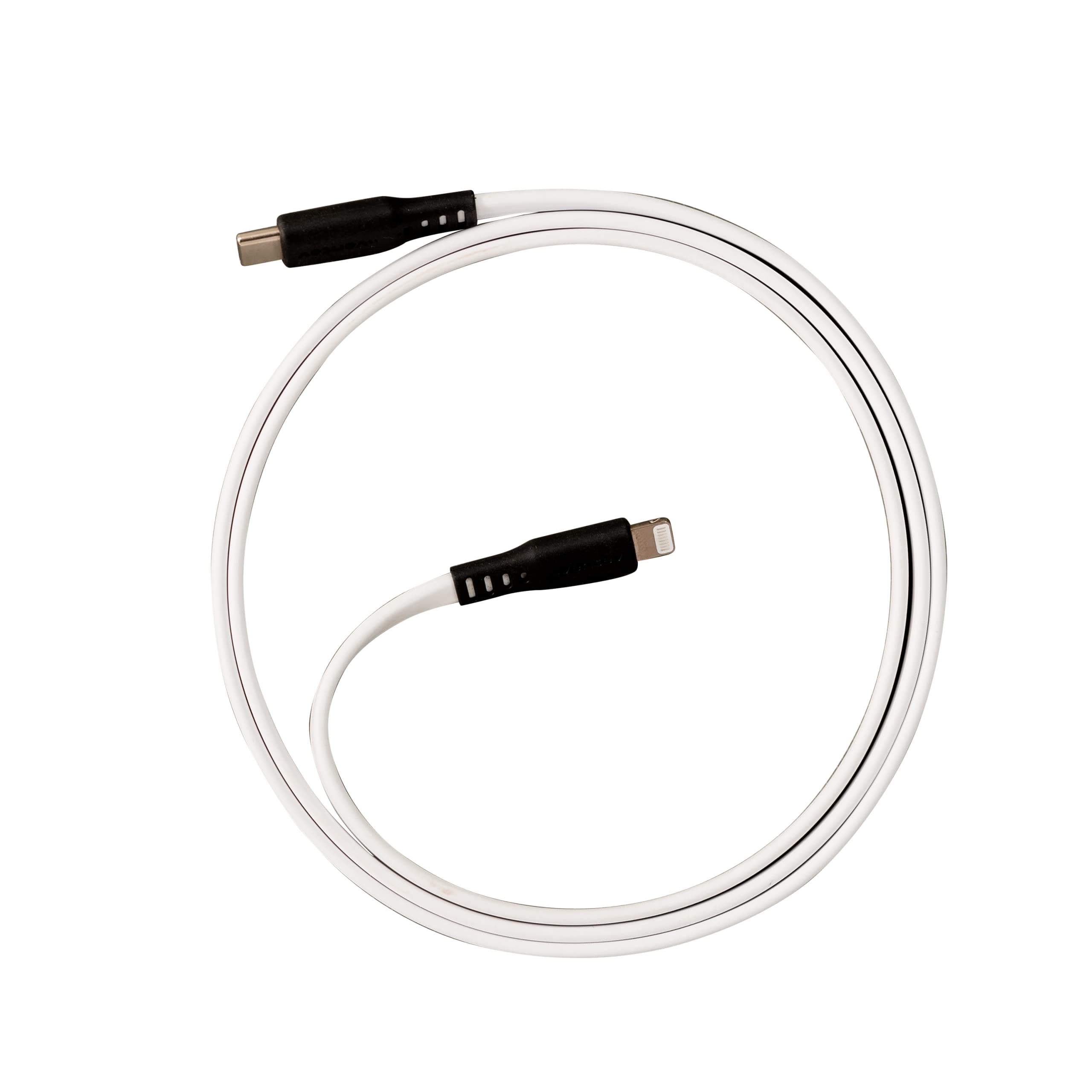 Ventev - ChargeSync Flat USB C to Apple Lightning Cable 6ft - White