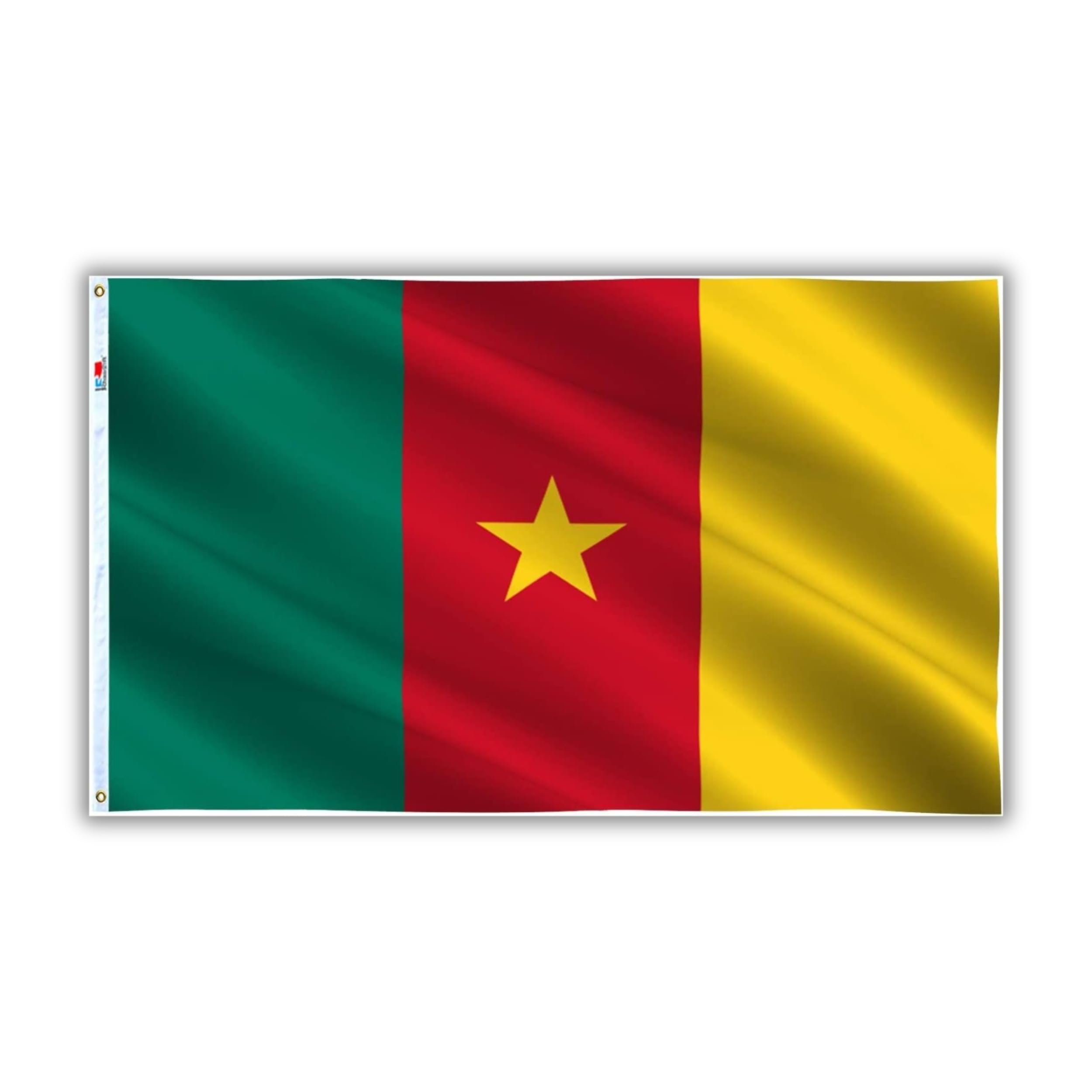 Cameroon Flag 5ft x 3ft with Brass Eyelets – Polyester Cameroonian Flag Banner for Football Matches, Fan Zones, Home & Garden Display — image 1