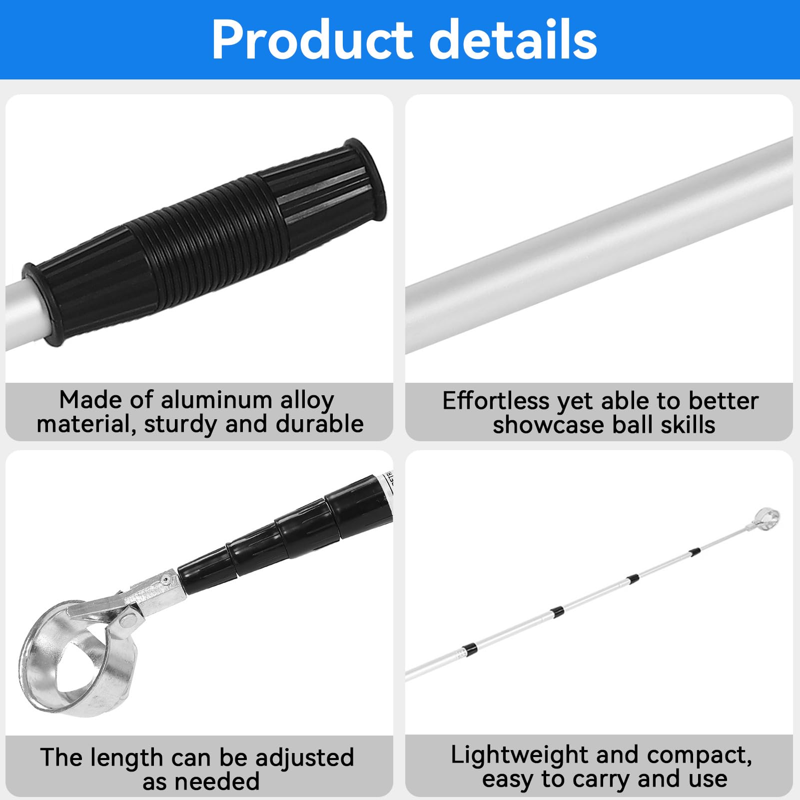 Agatige Retriever per Palline da Golf, Recuperatore per Palline da Golf in Lega di Alluminio Telescopico per Strumento Ventosa per Raccogliere Palline da Golf