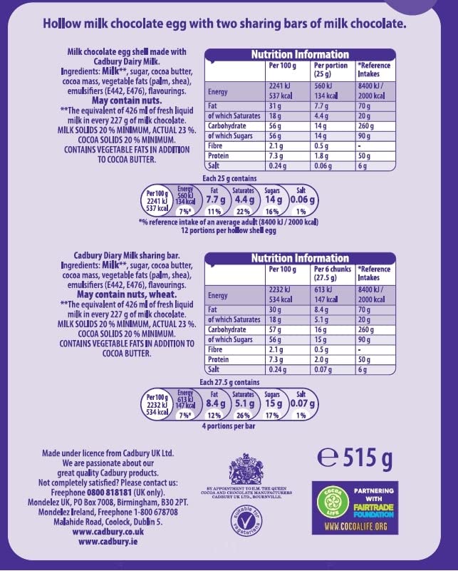 Cadbury Dairy Milk Egg 515g (Giant)