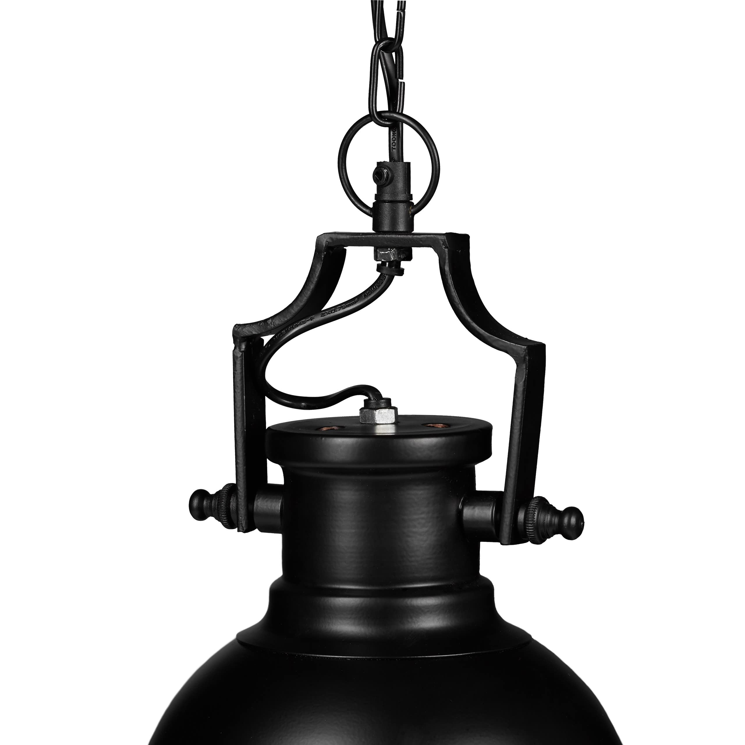 Relaxdays Lampa wisząca w stylu industrialnym, styl retro, styl habby, dekoracja do jadalni, LED E27, lampa wisząca Ø 21 cm, czarna
