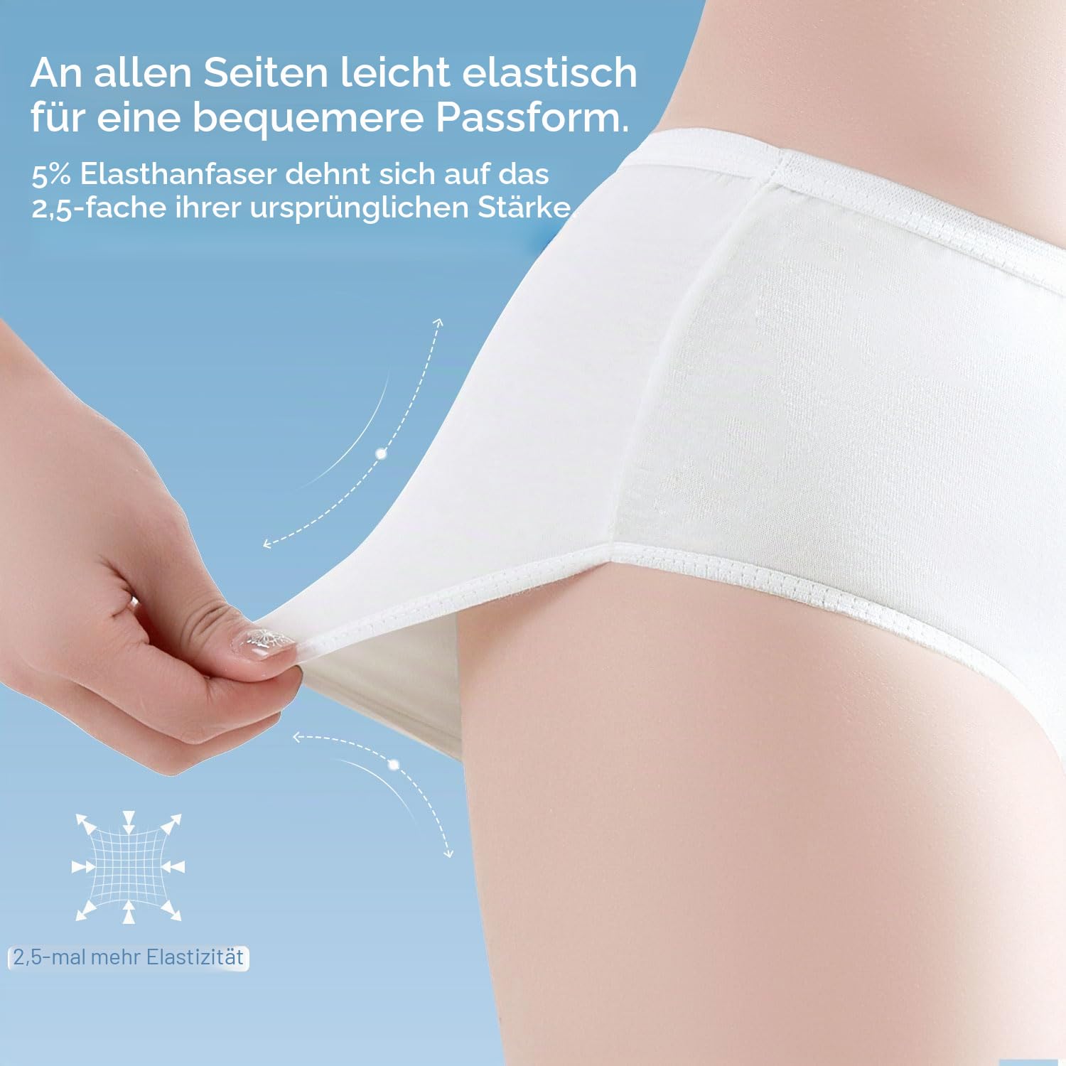 Einweg-Unterwäsche für Damen, mittlere Taille, handliche Höschen, Hotel, Spa, Krankenhausaufenthalte, Notfälle, Weiß