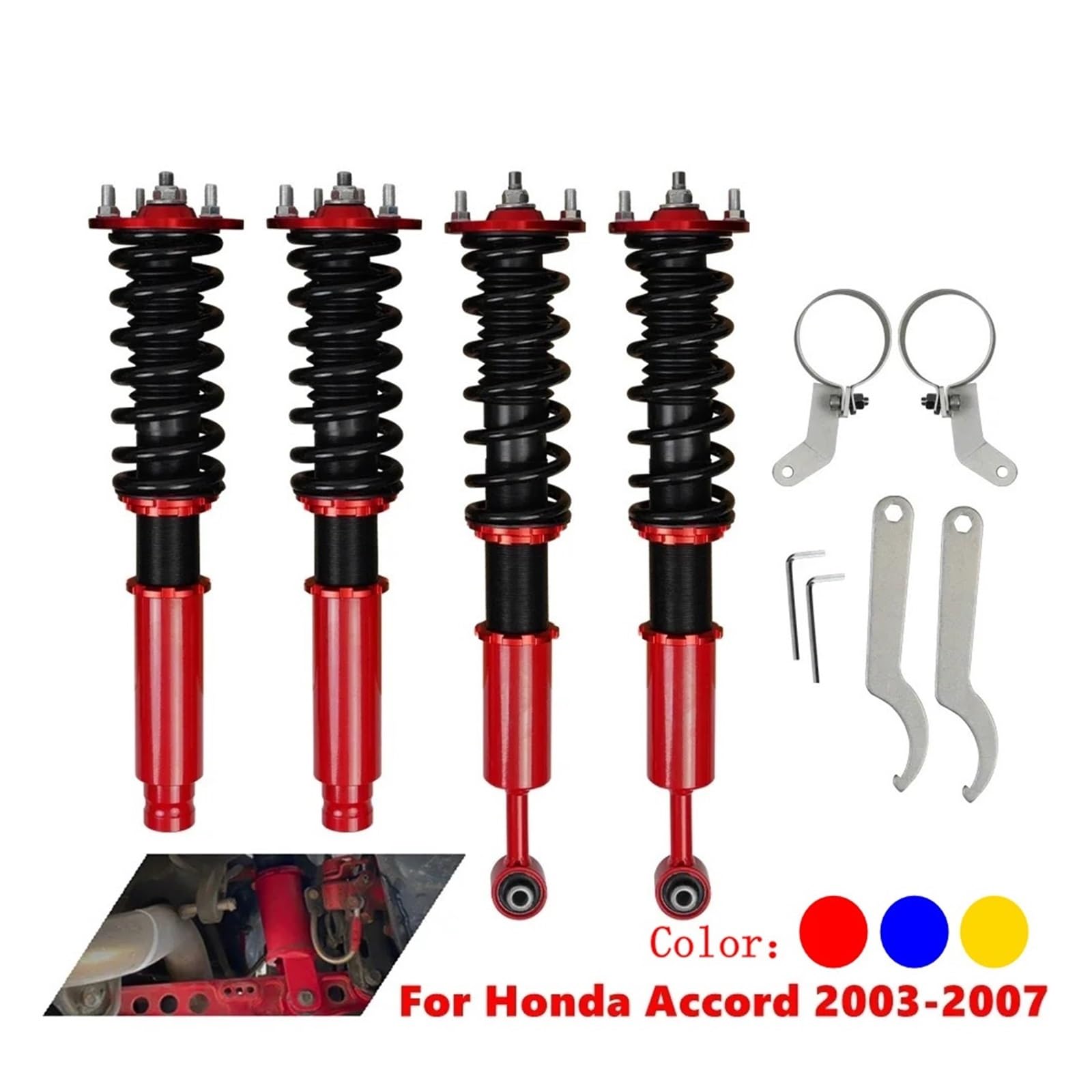 Amortyzatory samochodowe Pasuje do Honda Accord Acura TSX Wysokość sprężyna amortyzatora rozpórki obniżenie regulowane zawieszenie Coilovers(Gold)