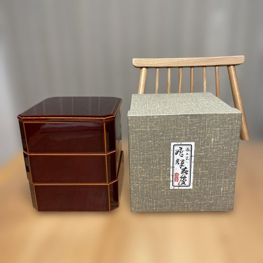 茶道具 飛騨春慶塗 5段重箱 天然木製 茶道具 飛騨春慶塗 5段重箱 天然木製 5.5寸三段重（重箱） | 飛騨
