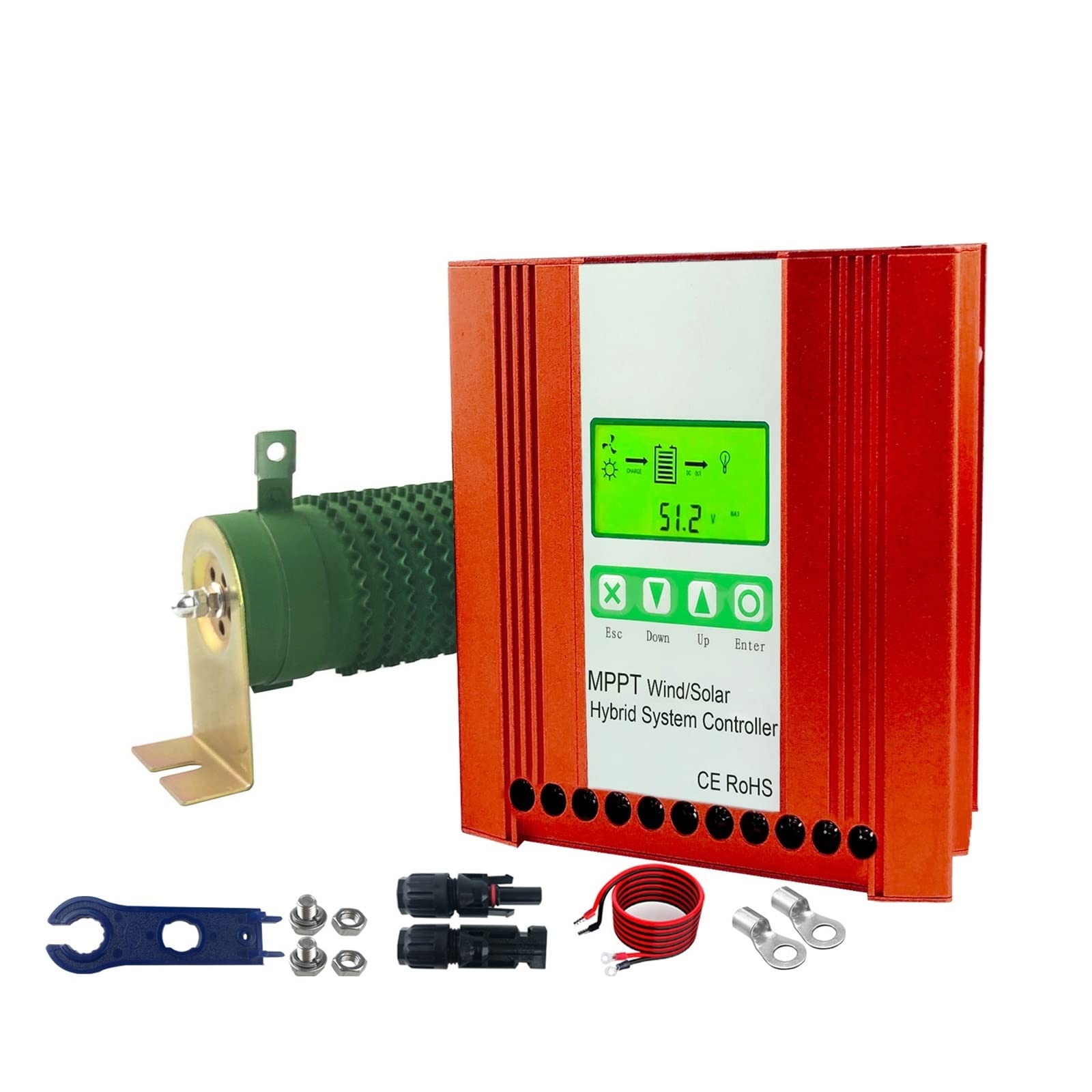 12V 24V 48V 4000W hybrydowy wiatrowy regulator ładowania słonecznego MPPT generator wiatrowy układ słoneczny do akumulatora litowo-ołowiowego Lifepo4(Wifi,800W Solar800W,12V)