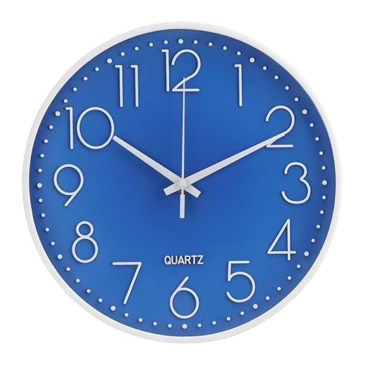 Wall Clock Non Ticking Silent Modern Simple Style Round Decor Clock Stereoscopic Dial Quartz Wall