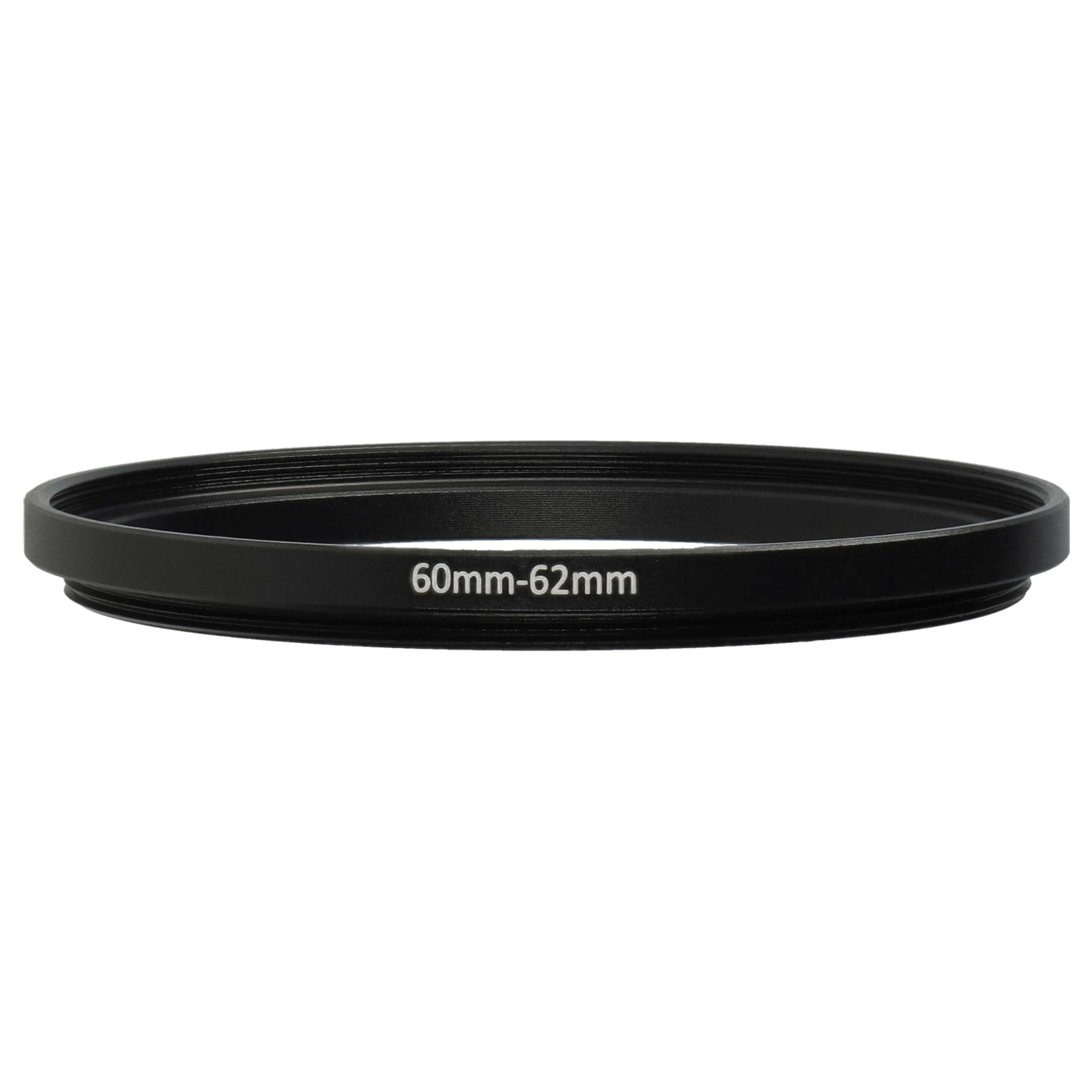 vhbw Adapter pierścieniowy Step-Up od 60 mm do 62 mm do obiektywu aparatu - adapter filtra, metal, czarny