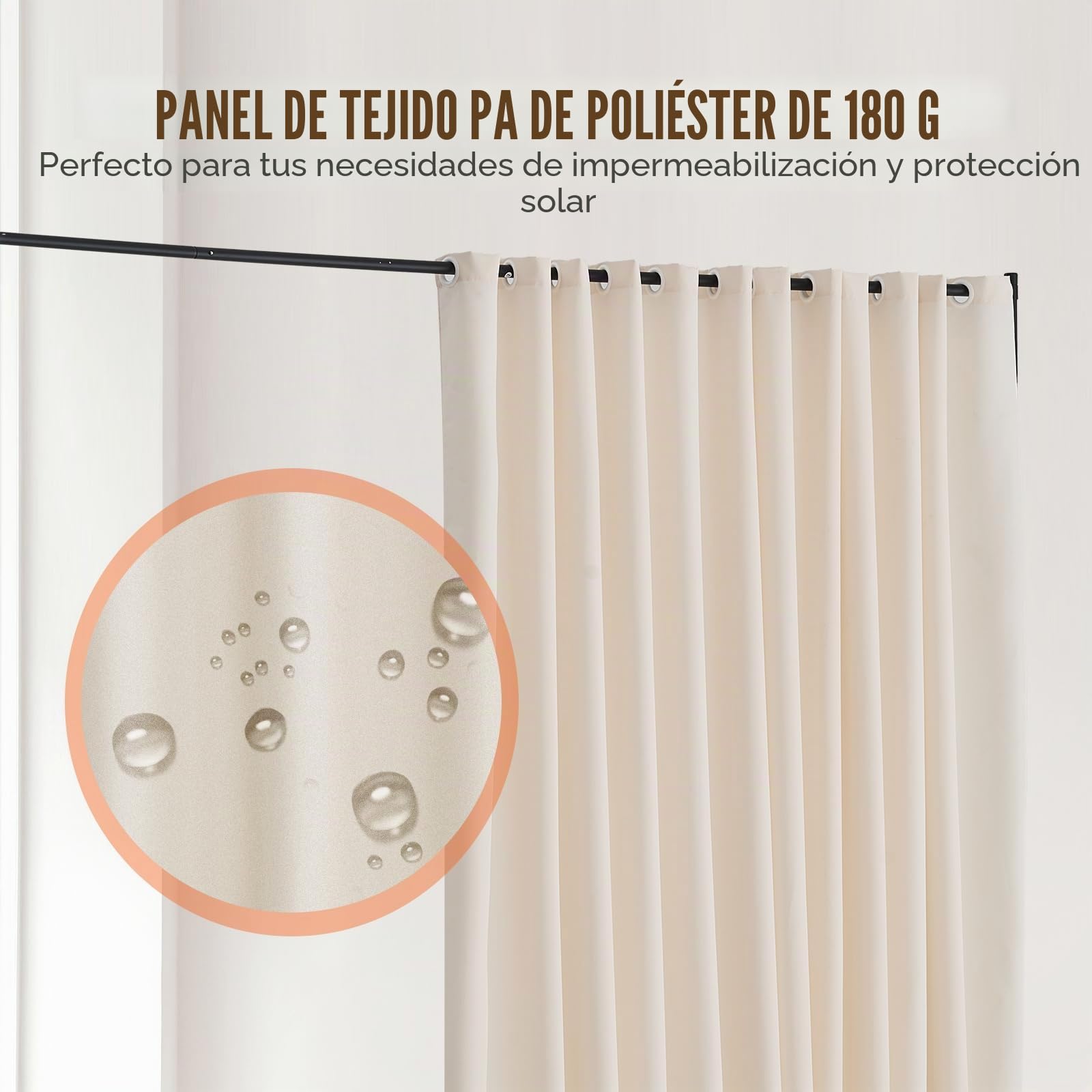 VEVOR Biombo Separador 308,5x45x245,5 cm Biombo Portátil con Ruedas Tela de Poliéster Separador de Ambientes de Privacidad con Ruedas para Oficina, Hospital, Dormitorio, Comedor, Estudio, Beige