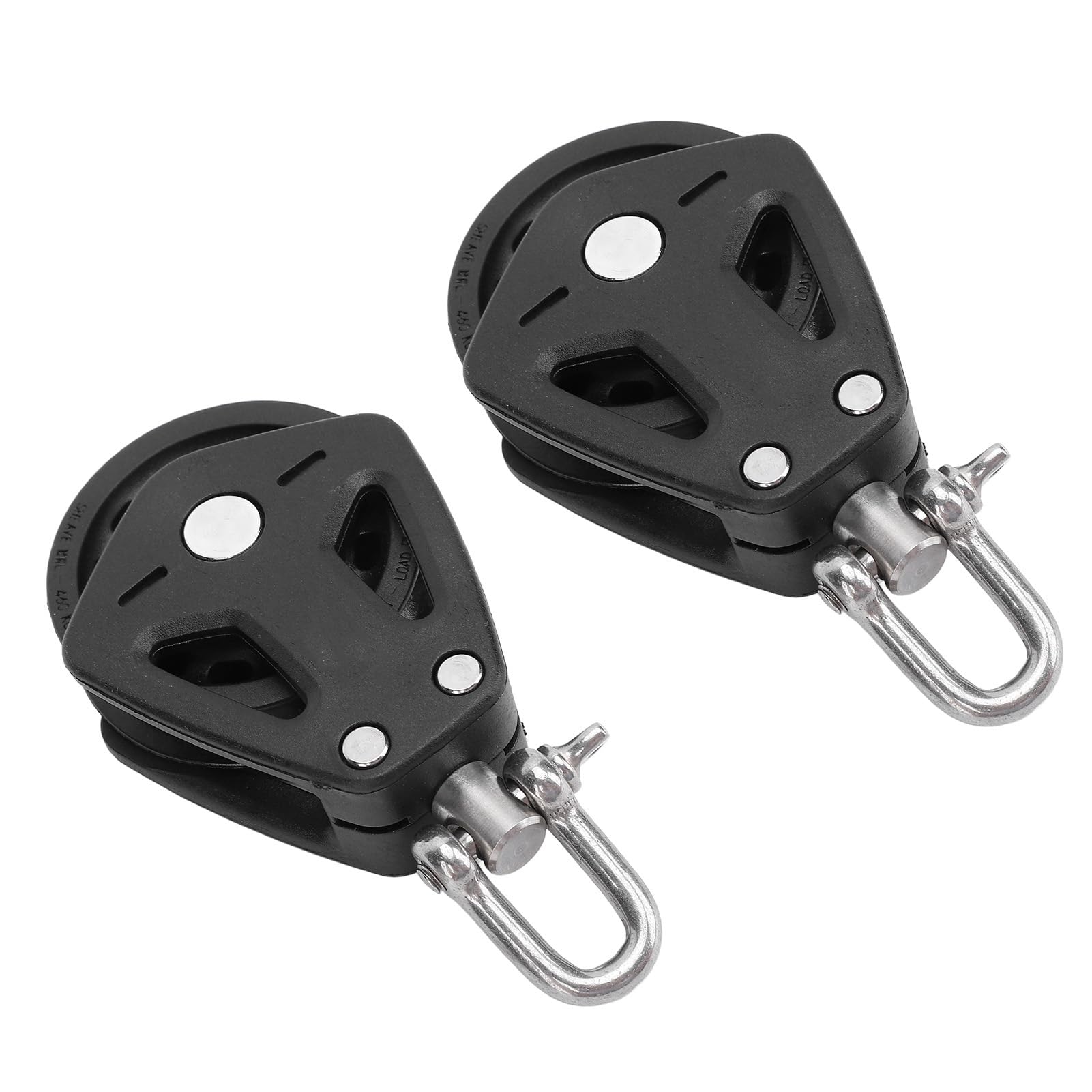 2pcs Meeresscheibe Block Edelstahl Nylon Schwerlast Hohe Belastungskapazität Universeller Einzelriemenscheibe Block für Segelboote, Kajaks, Kanus mit Geschwindigkeitsreduzierung