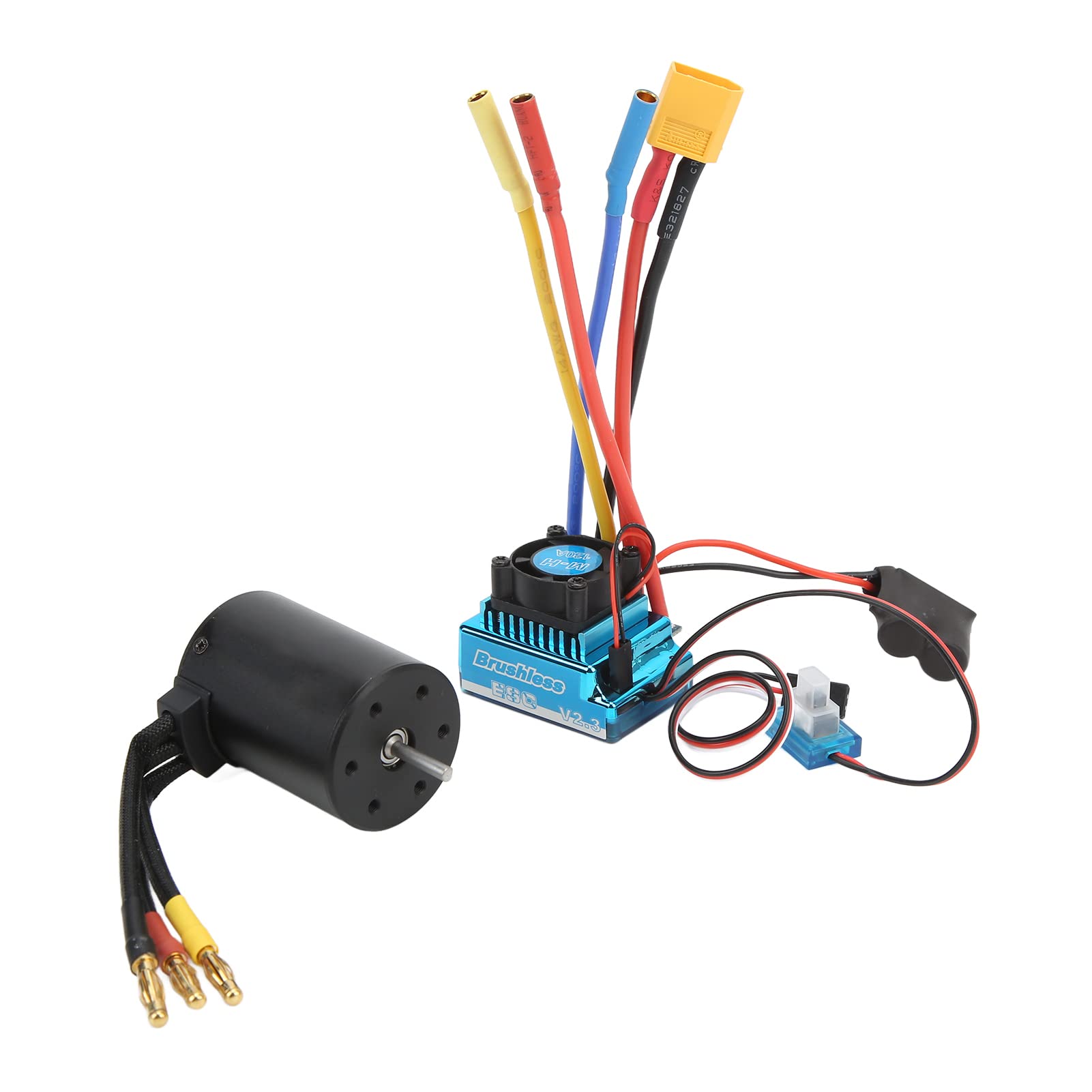 Changor Wodoodporny Silnik Bezszczotkowy 3650 2300KV z 120A ESC do Samochodu RC, 9 Opcji Przyspieszenia, Lekka Konstrukcja, dla Modeli 1/8 1/10