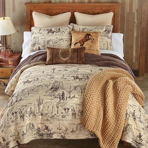 BLACK FOREST DECOR Ranch Hand Western Cowboy Quilt Bed Set - King