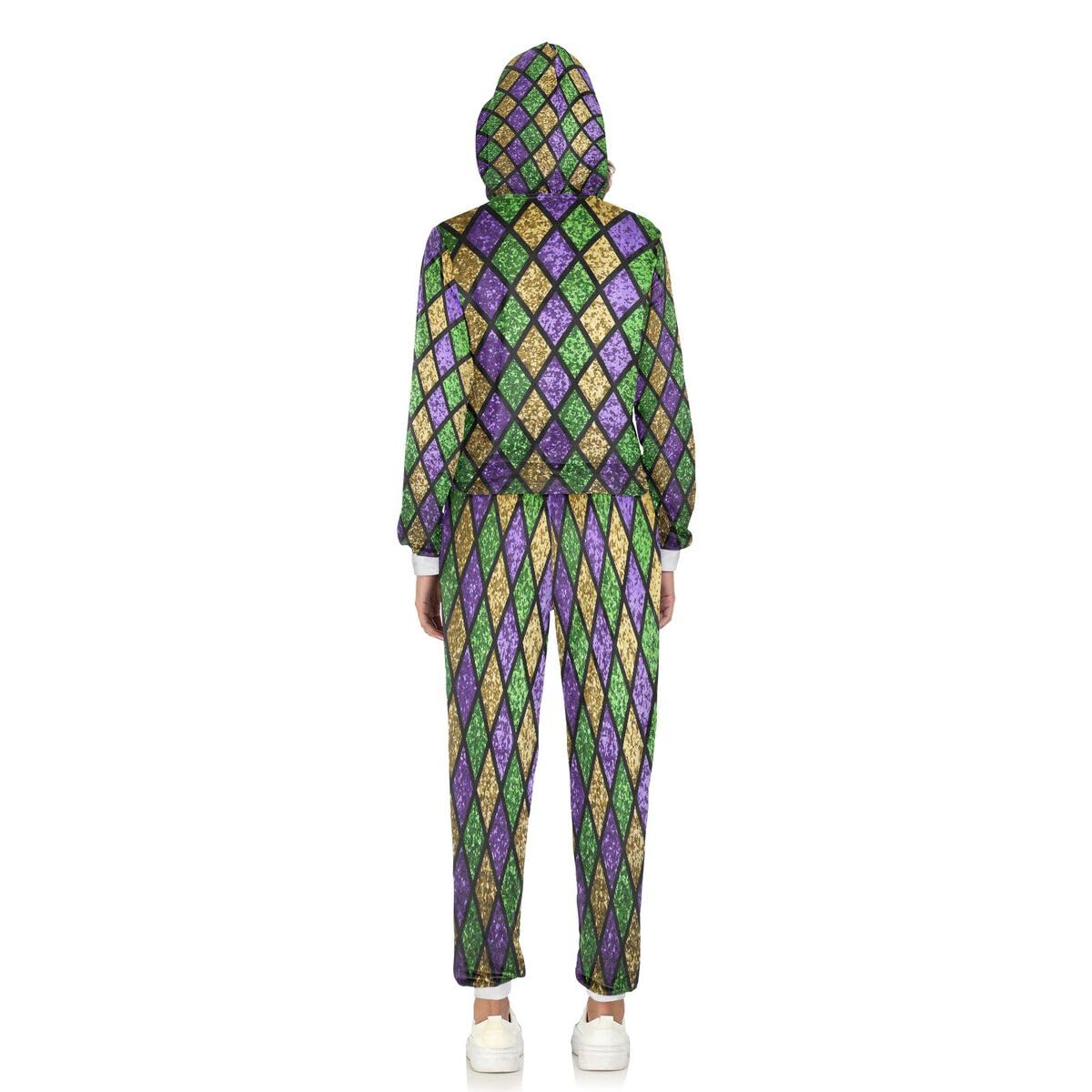 Conjunto deportivo de 2 piezas para mujer, color verde brillante, manga larga, diseño geométrico