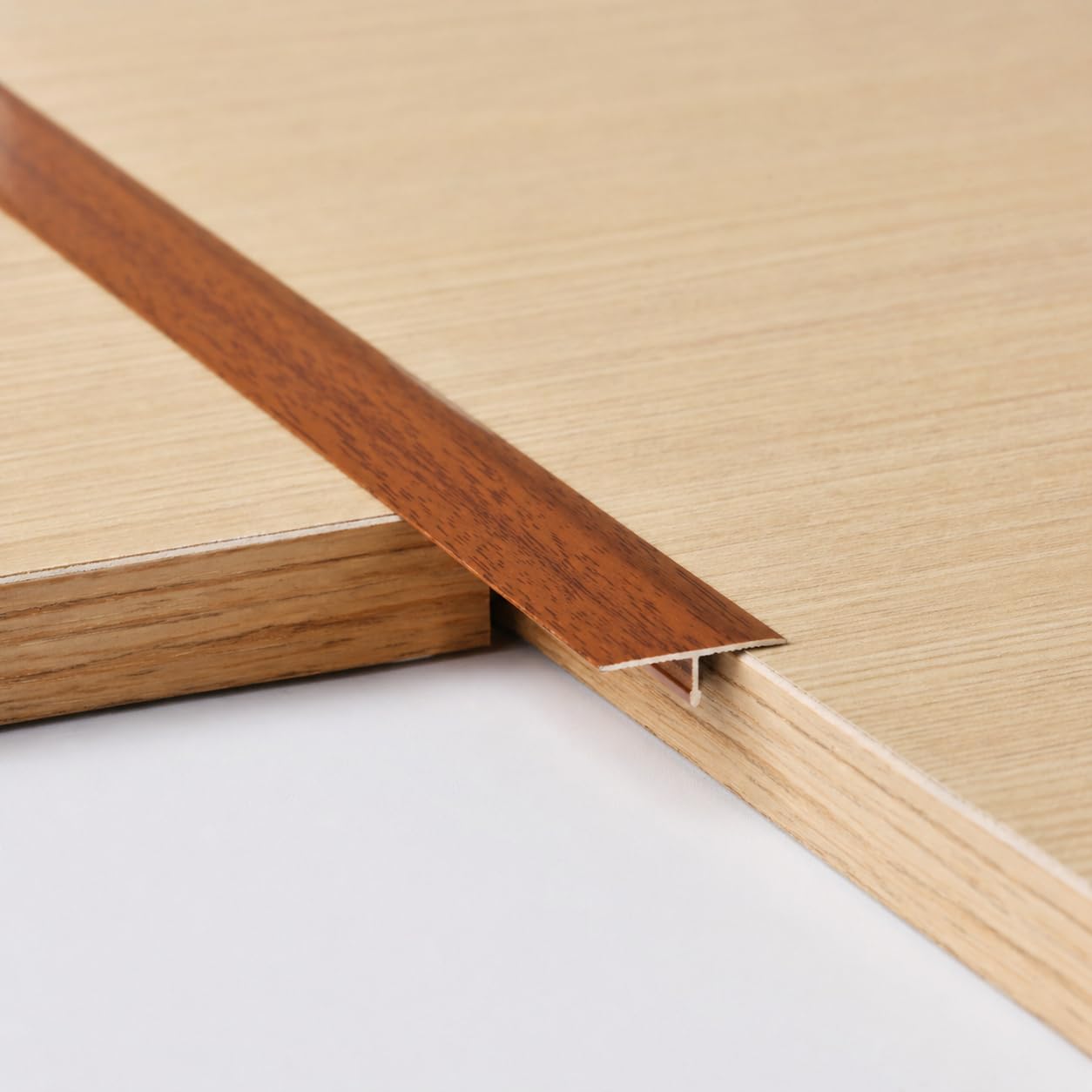 3pcs 2cm Aluminum T Molding Floor Transition Strip Metal Flat Divider Strip for Joining Floor Gaps Laminate Profile Flooring Edge Trim Cover Strips,0.9m Teak