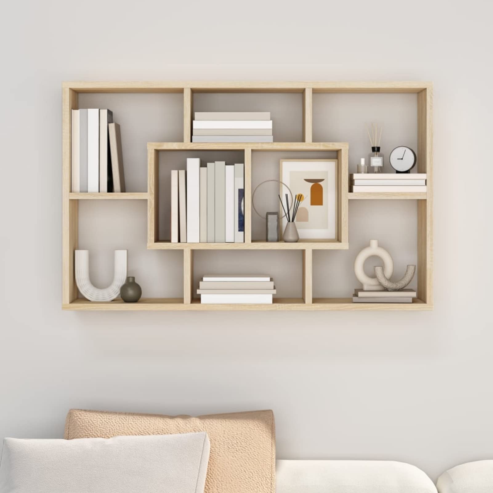 BaraSh Estantería de Pared contrachapada Roble Sonoma Estanterias De Pared 85x16x52,5 cm