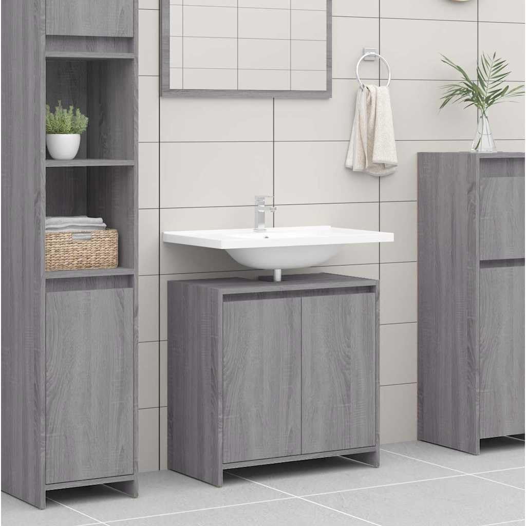 Armario de baño gris Sonoma para renovar el estilo de tu hogar