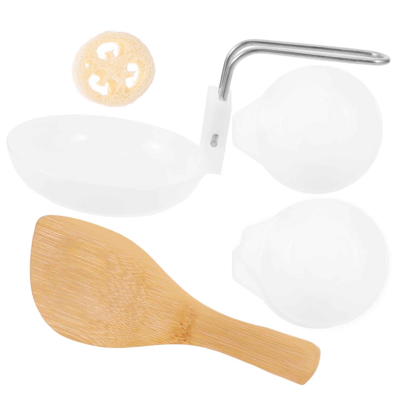 balacoo Practical 6pc Camping Cutlery Set Outdoor Cooking Bowl Spatula Fork Spoon Cleaning Brush for