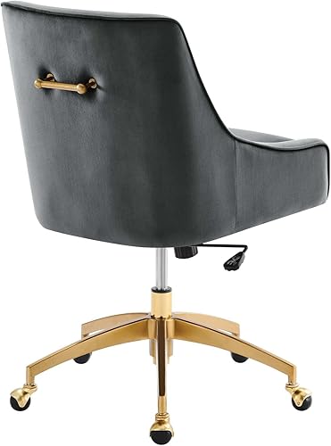 Miniatura 3 de Modway Discern Performance - Silla de oficina giratoria de terciopelo en color gris