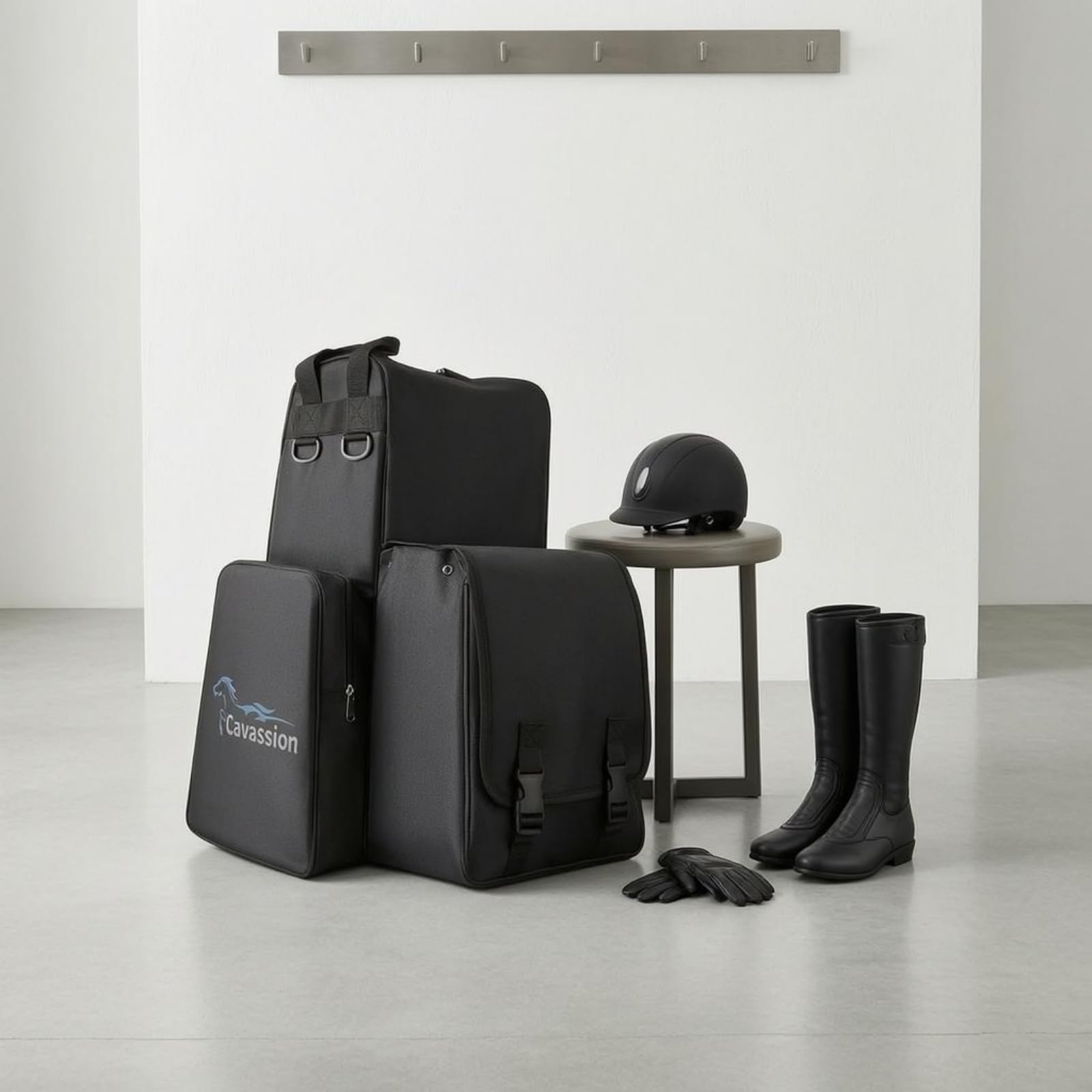 MagiDeal Borsa Equestre Organizzazione Attrezzatura Borsa Portaoggetti Borsa da Borsa da Maneggio con Struttura Rigida con E Cerniera Adatta per Spostamenti tra Lezioni di Equitazione