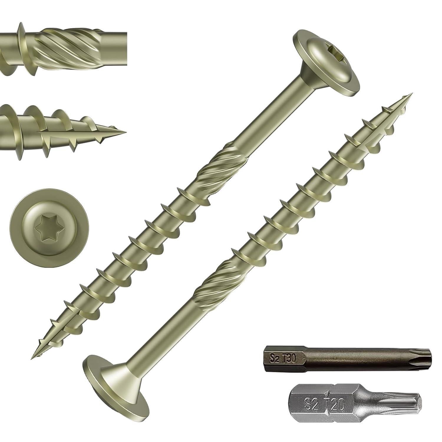 (5 lbs)#8 x 1-1/2" Black Lag Screws, Structural Wood Screw, Heavy Duty Construction Screw, Rust Resistant, Washer Head, Black Coated Exterior Wood Screws, Star Drive with Bit