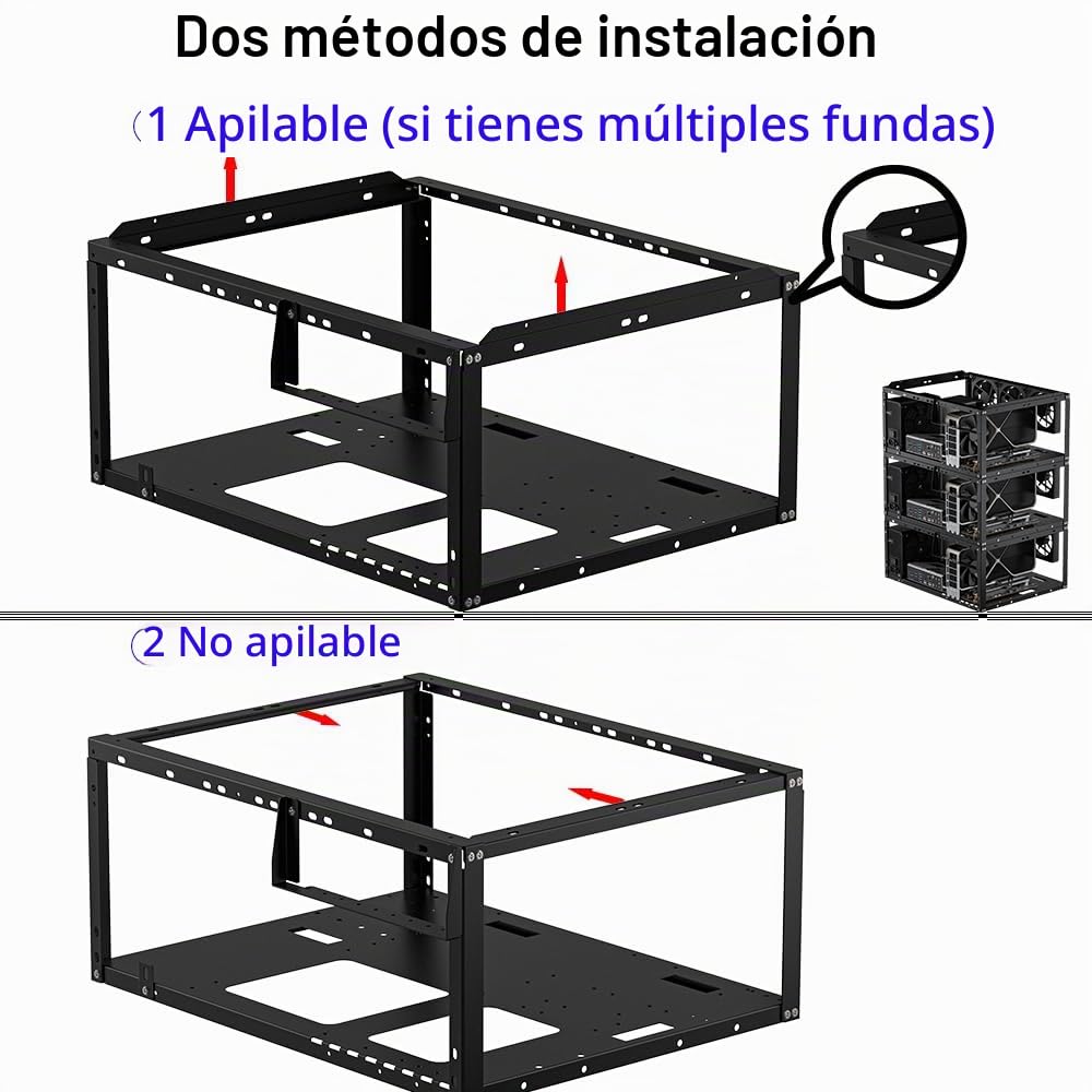 Banco de pruebas de PC, carcasa de PC al aire libre, chasis de computadora de marco abierto, soporte de servidor Techbench para placas base ETAX ATX MATX ETAX X79 X99 Micro ATX (apilable)