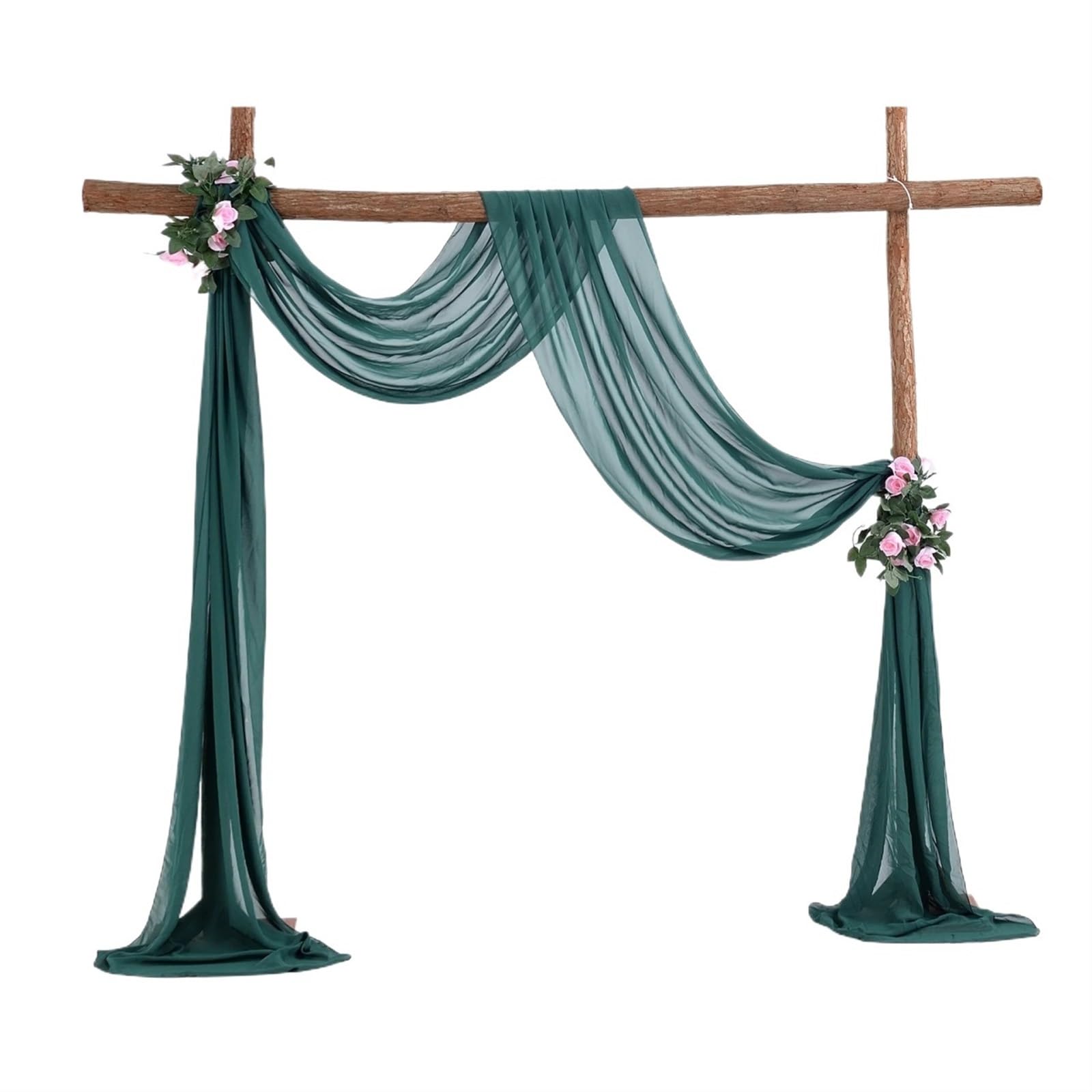 NDLHXKFRP Wedding Curtains Decorations, Wedding Arch Draping Fabric Tulle Chiffon Sheer Drape Curtain Multicolor 70x550cm(Green)