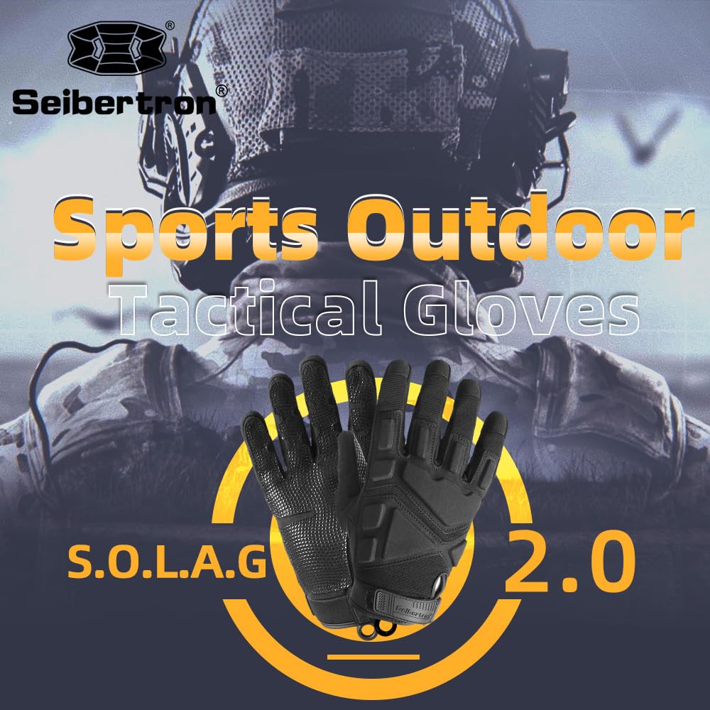 Seibertron Brevettato S.O.L.A.G 2.0 Guanti Impermeabili Touch Screen Tattici