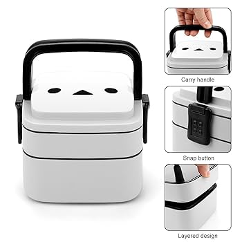 Amazon｜シマエナガ かわいい 鳥の顔 ランチボックス 二層弁当箱