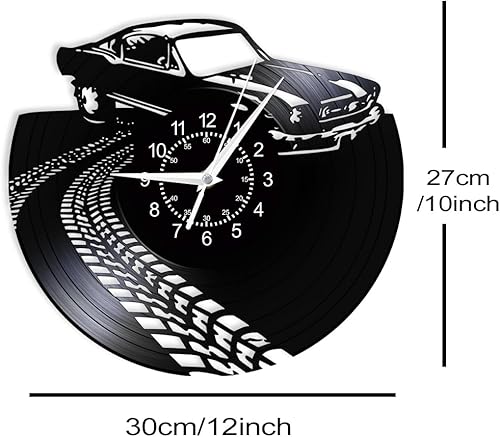 Miniatura 2 de Reloj de pared retro para automóvil, reloj de garaje clásico de 12 pulgadas, reloj de cuarzo silencioso sin tictac, funciona con pilas, vintage,